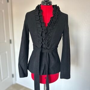 H&M Chic Black Ruffled Women's Blazer size 4 to 6